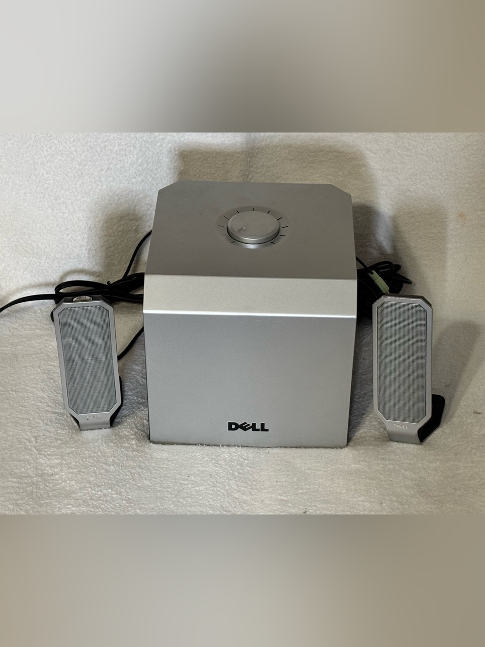 Dell Silver Desktop Subwoofer with Top Volume Knob